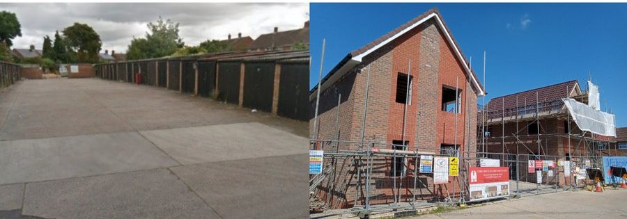 Before and recent pictures from Sheldrake Drive. 