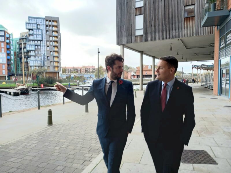 Jack Abbott with Shadow Health Secretary, Wes Streeting, in Ipswich last year